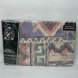 Crown Crafts Twin Fitted Sheet Colorful No Iron Percale Extra Deep Pockets USA